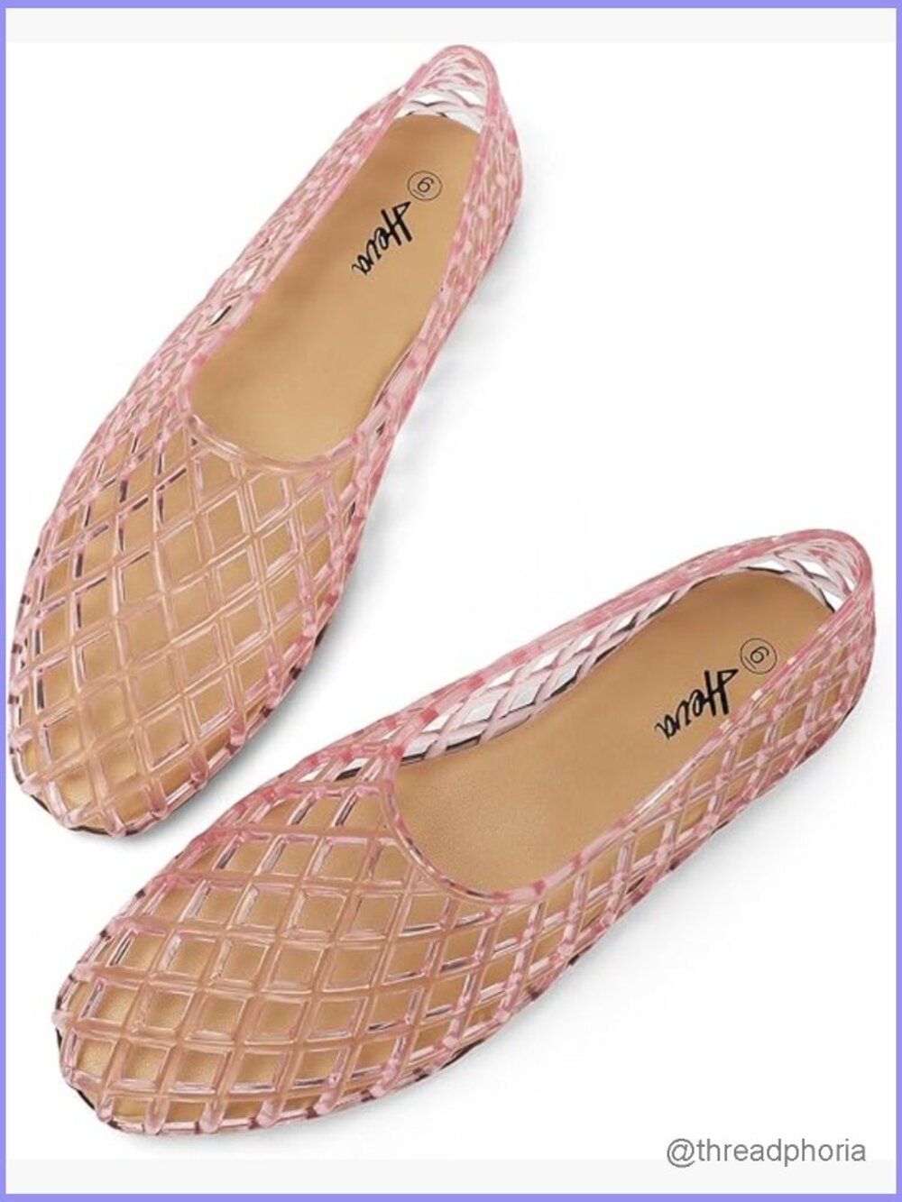 Women's Jelly Mesh Flats Clear Hollow Breathable Summer Ballet Sandals